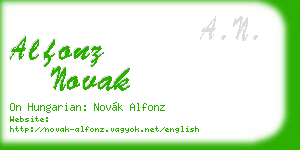 alfonz novak business card